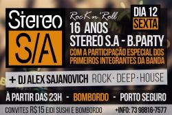 panfleto Banda Stereo S/A - B.Party 16 Anos