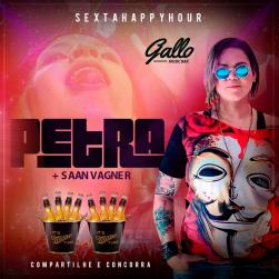 panfleto Happy Hour com Petra Bouas e Saan Vagner