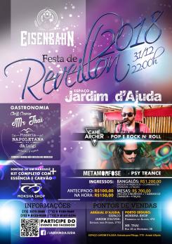 panfleto Reveillon com Cah Archer Band + Dj Metamorfose