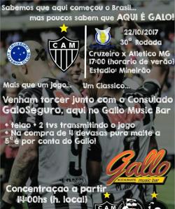 panfleto Cruzeiro x Atletico MG com o Consulado GaloSeguro