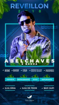 panfleto Reveillon com Abel Chaves e banda