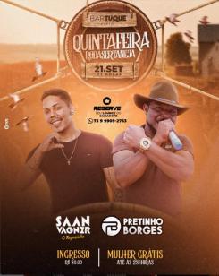 panfleto Quintaneja - Saan Vagner + Pretinho Borges