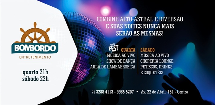 Cartaz  - Bombordo - Av. 22 de abril, 151 - ao lado do trevo do Cabral, Quarta-feira 28 de Setembro de 2016