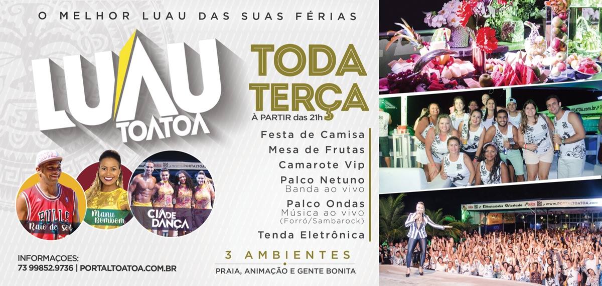 Cartaz  - Complexo de Lazer Ta Ta - Praia de Taperapuan, Terça-feira 17 de Dezembro de 2019