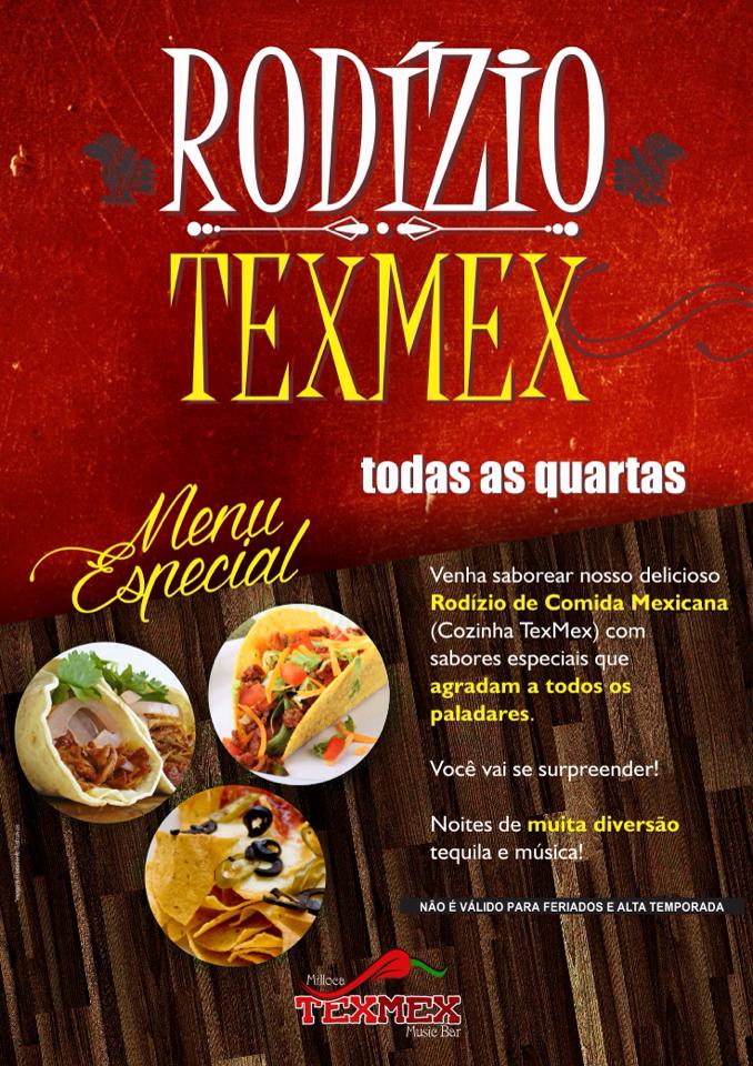 Cartaz  - Milloca TexMex Music Bar - Rua du Mucug, 250, Quarta-feira 21 de Maio de 2014