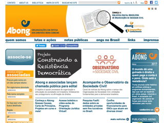 panfleto ABONG - Associação Brasileira de ONG